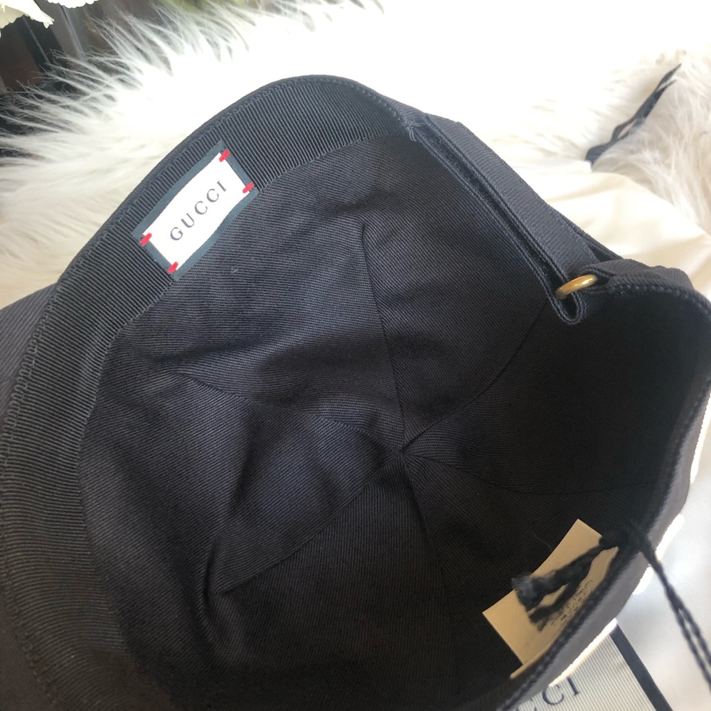 Gucci Black Baseball Cap Pence T.Gabardina Pesante - Picture 7 of 10